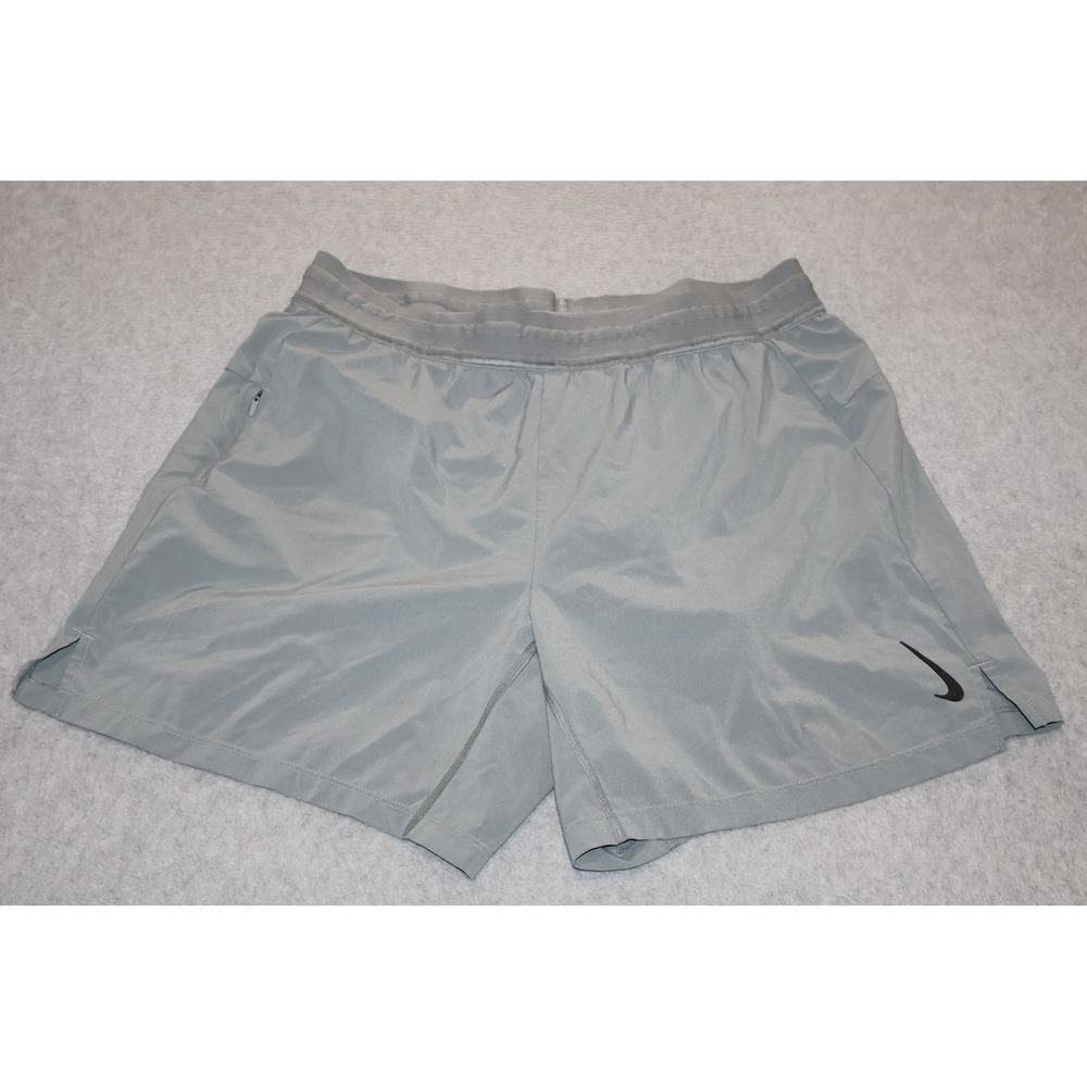 Nike Lined Running Shorts Mens Large Gray Dri-Fit Standard Fit Workout Gym